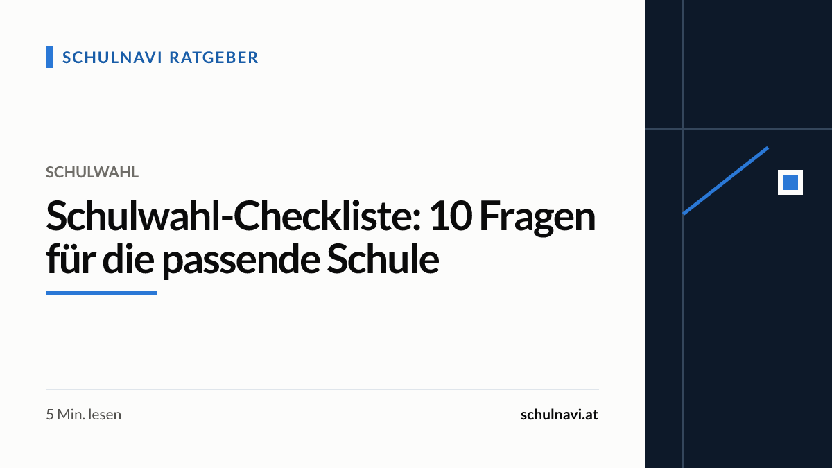 Titelbild zum Ratgeber „Schulwahl-Checkliste: 10 Fragen für die passende Schule“